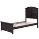 preview thumbnail 32 of 30, Farmhouse Wooden Platform Full Size Bed With Curl Design Headboard And Footboard For Teenager, Espresso