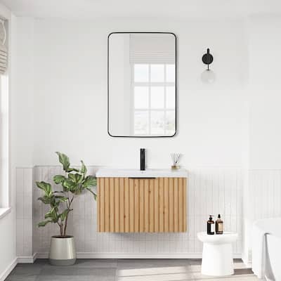 Manila Floating Bath Vanity with Ceramic Basin Top without Mirror
