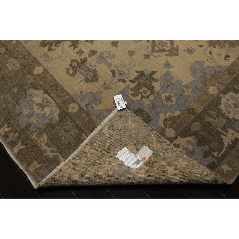 9'11''x13'4'' Hand Knotted Crafts Beige Oushak Wool Oriental Rug - 9' 11'' x 13' 4''