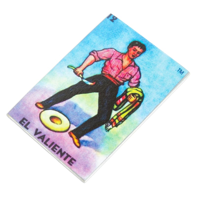 Novica Handmade Courageous Manhood Decoupage Wood Magnet