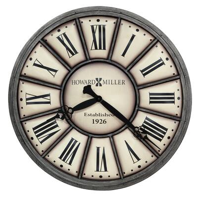 Howard Miller Company Time II Industrial, Transitional, Vintage, and Rustic, Statement Gallery Wall Clock, Reloj De Pared