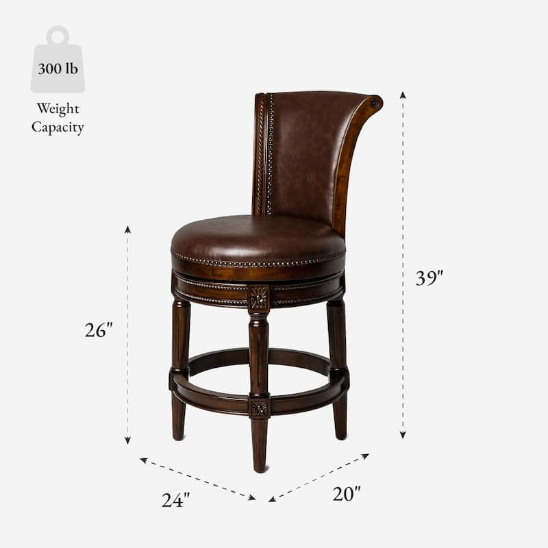 Maven Lane 26" Pullman Swivel Counter Height Kitchen Stool