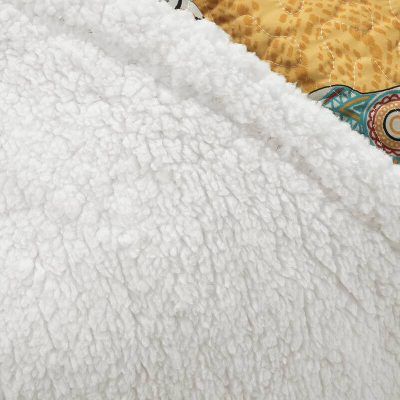 Lush Decor Hati Elephants Sherpa Throw