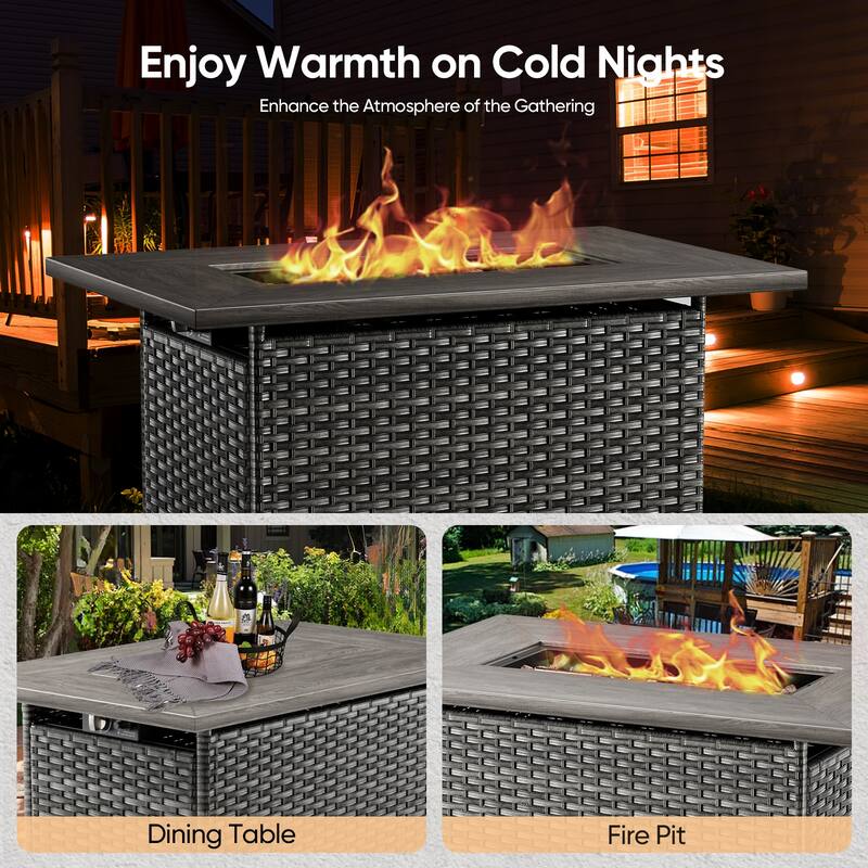 Gymojoy L-Shaped Outdoor Corner Sectional Sofa 6-seats Couch Conversation Set
