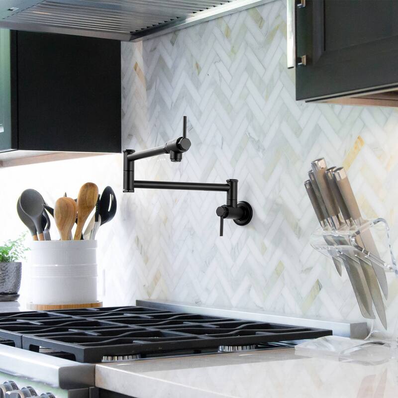 WOWOW Modern Foldable Filling Faucet with Dual-Joint Swivel Arm