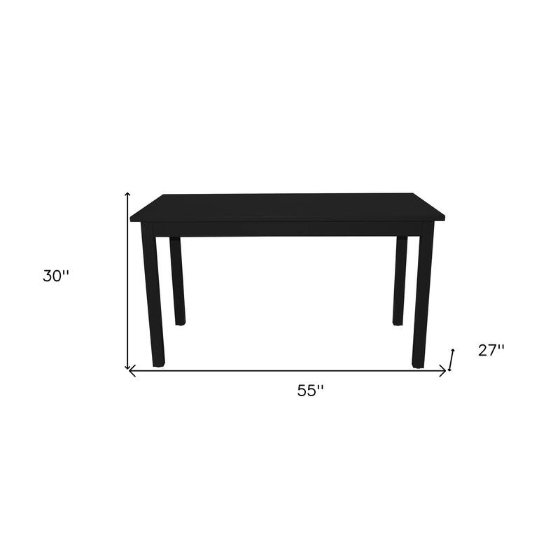 HomeRoots 60" Black Solid Wood Dining Table - 60.00 in. x 30.00 in. x 27.00 in.