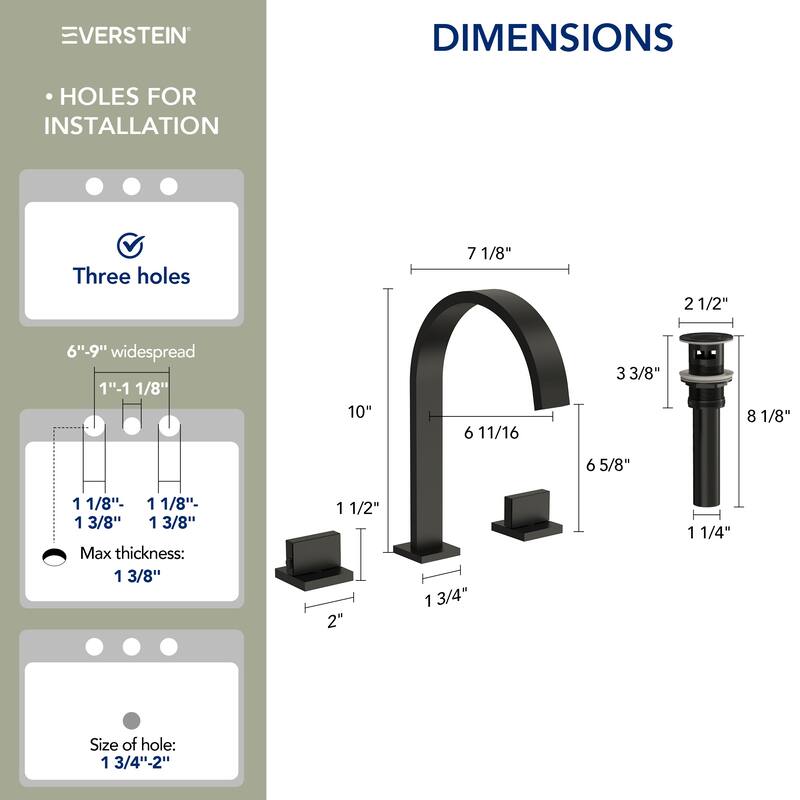 High-Arc Widespread Bathroom Sink Faucet, Double Handle 3-Hole Bathroom Faucet
