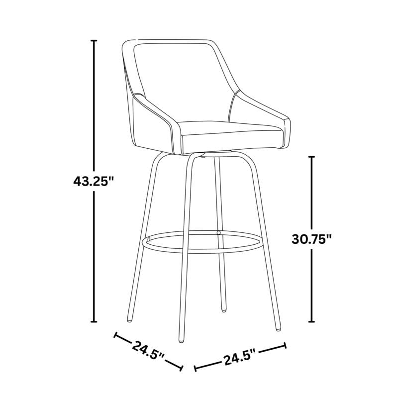 Hannah 26" Fixed-Height Counter Stool - Set of 2