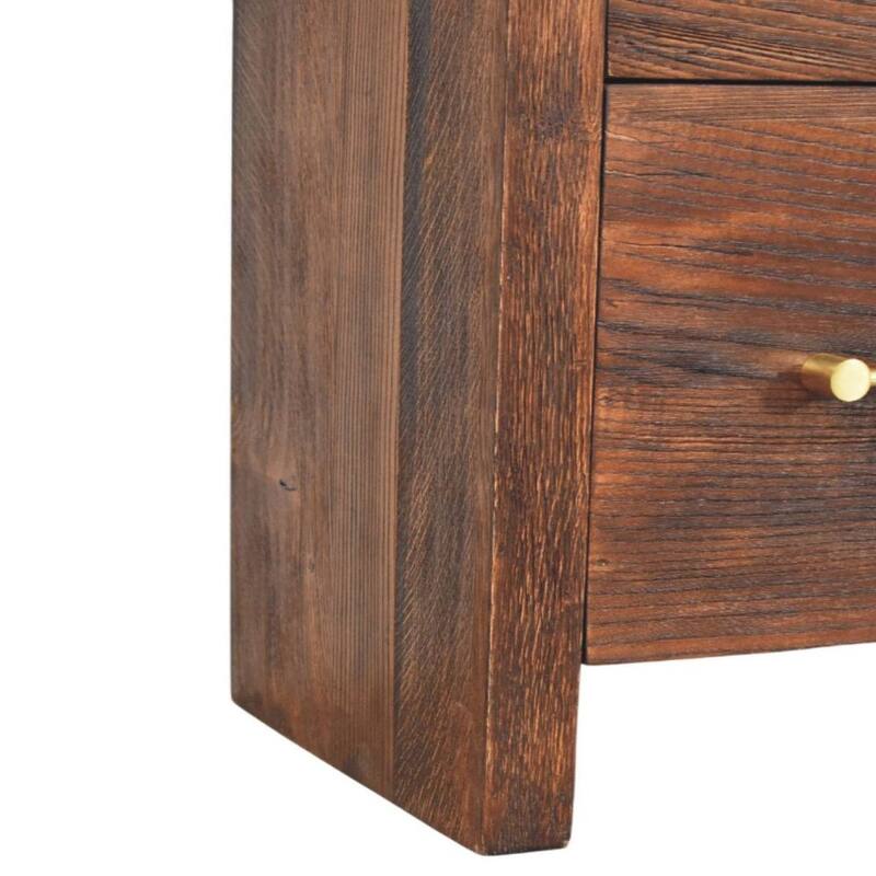 Artisan Furniture Solid Wood Copenhagen 4-Drawer Chest in Smoked Oak