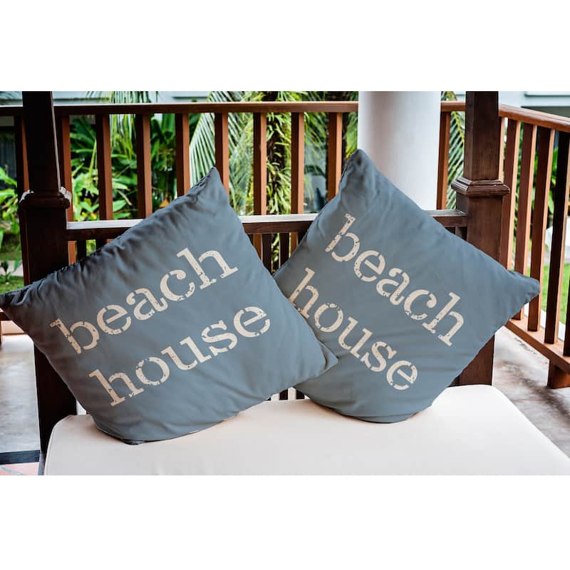 Beach House Nautical Indoor/Outdoor Throw Pillow