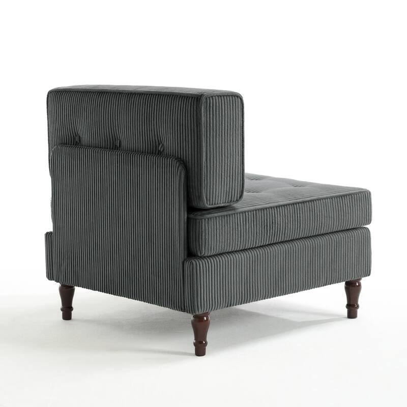 32.57" W Upholstered Corduroy Armless Accent Chair