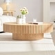 preview thumbnail 28 of 39, Modern Contermporary Natural Oval Accent Coffee Table with Sturdy Pedestal, MDF for Living Room No Assembled