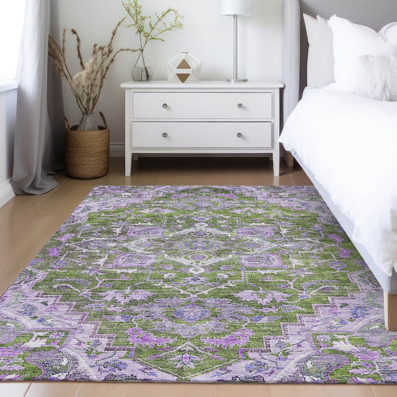 Machine Washable Indoor/ Outdoor Chantille Traditional Boho Rug