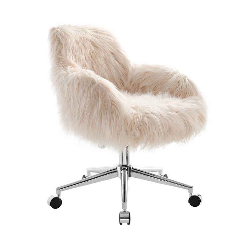 Amber Faux Fur Pink Office Chair