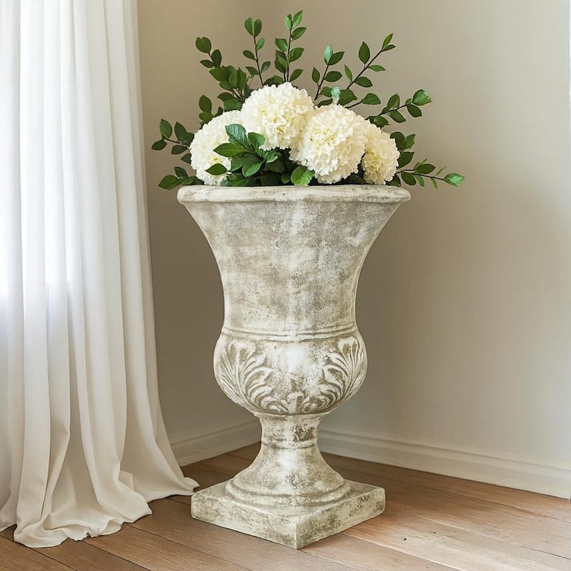 DreamPatio Fiberstone Urn Planter (21 inch H x 15 inch D) - 15"x15"xH21"