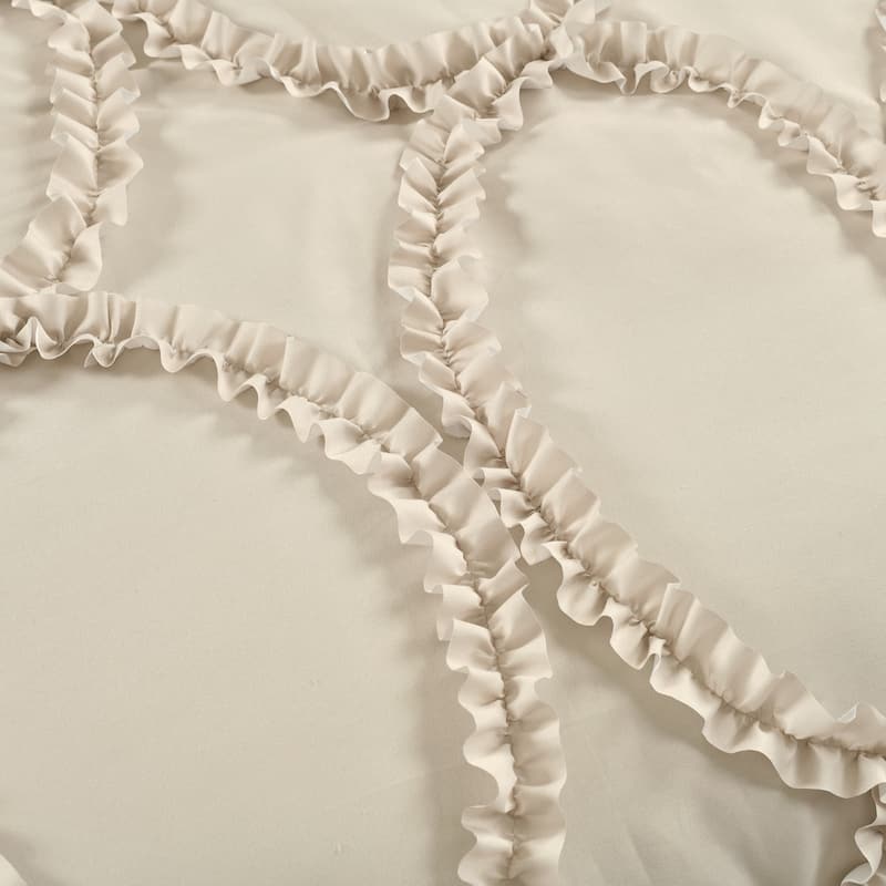 Lush Decor Avon Ruffled White 3-piece Comforter Set