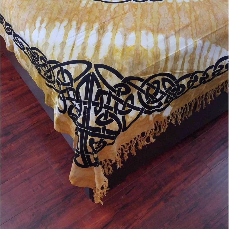 Cotton Celtic Tree of life Tablecloth Rectangle with Fringes
