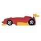 preview thumbnail 8 of 13, Red Twin Size Wood Race Car-Shaped Platform Bed with Wheels