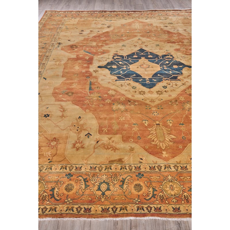 EXQUISITE RUGS ONE-OF-A-KIND Antique Weave Tabriz Hand Knotted Terracota Rug - 12'x15'