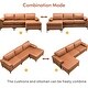 preview thumbnail 35 of 56, OVIOS Mid-Century SUEDE Leather Chaise Reversible Sofa