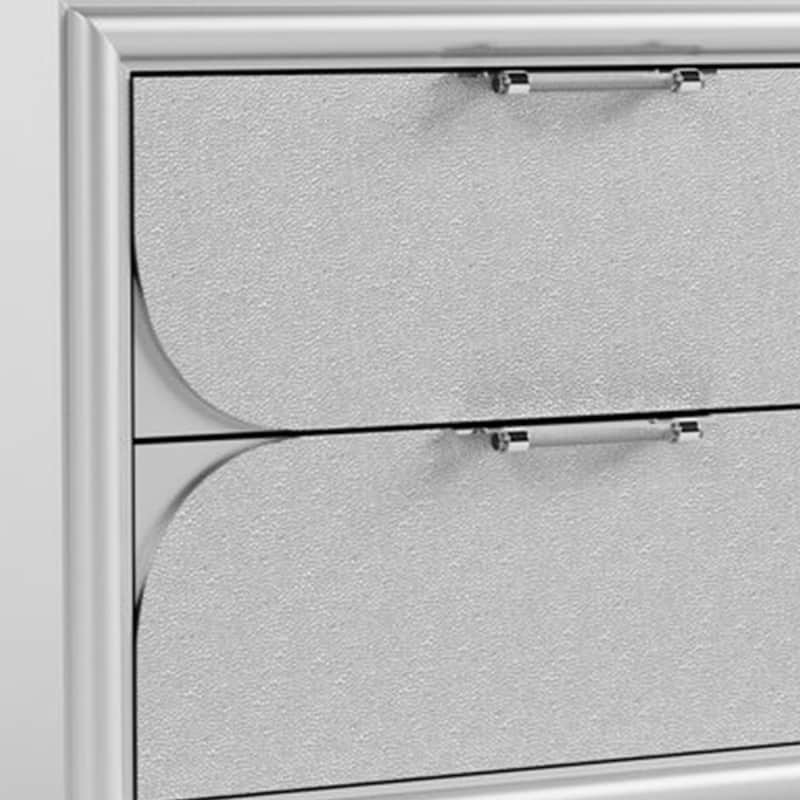 Dima Nightstand, 2 Drawers w Acrylic Handles, White Rubberwood, 24 Inch
