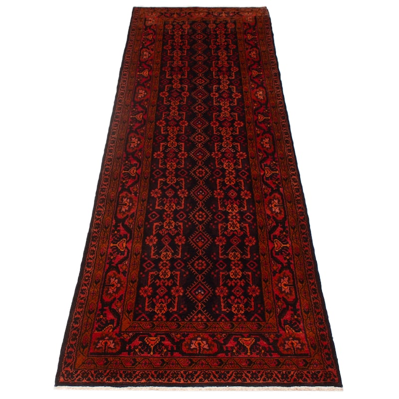 ECARPETGALLERY Hand-knotted Andelz Navy Wool Rug - 3'10 x 14'2