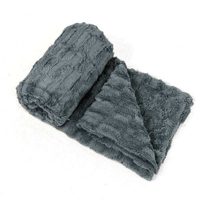 Oversized Saga Double Sided Fauxfur Throw, 60" x 80"