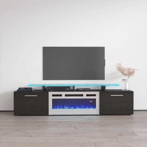 Rova WH-EF Electric Fireplace Modern 75" TV Stand