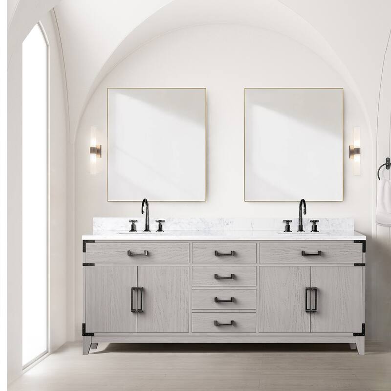 Laurel Bath Vanity Carrara Marble Top, Sink and Faucet