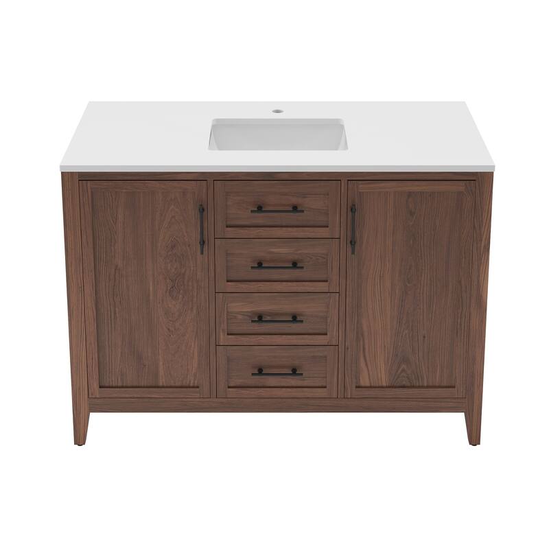 Fresca FCB4248-U Silas 48" Free Standing Single Basin Vanity Set with - Warm Walnut - Walnut Finish