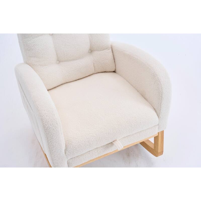 Nursery Rocking Chair - 39.76" Tall with Flip-Down Ottoman