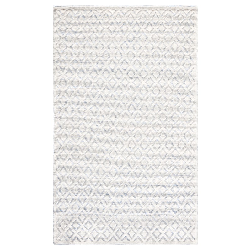 SAFAVIEH Handmade Vermont Latrice Wool Rug - 4' x 6' - Ivory/Light Blue