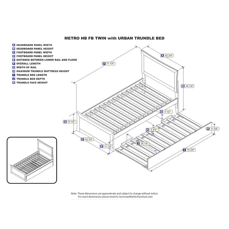 Platform Bed with Footboard & Trundle - Modern Storage Bed Frame - Sliding Guest Bed