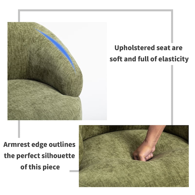 XINMICS Modern Accent Chair Upholstered Armchair for Living Room, Bedroom