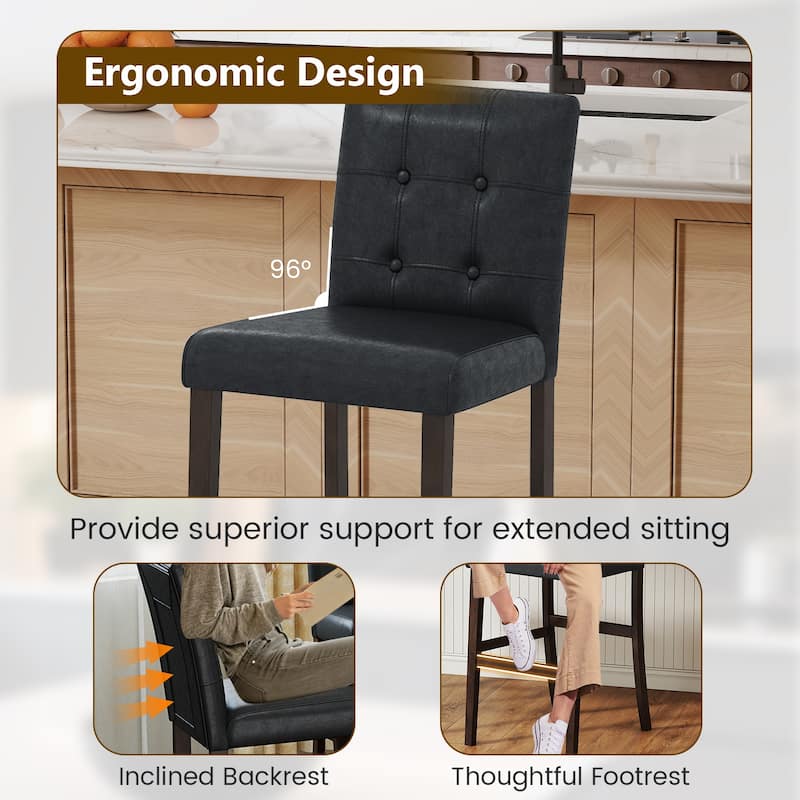 Gymax Set of 4 Bar Stools 29 '' Counter Height Barstool Pub Chair