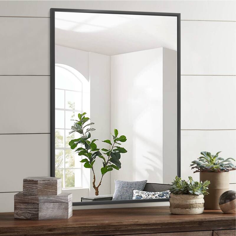 Modern Thin Frame Wall-mounted Vanity Mirror (Set Of 2） - 39*30