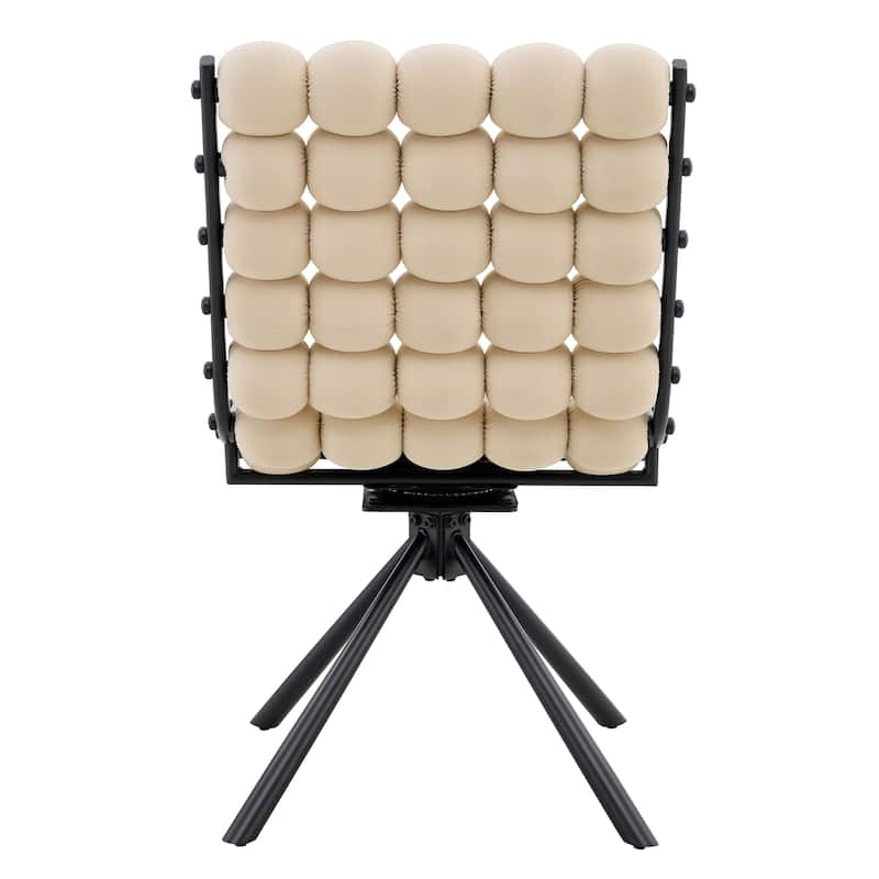 Set of 2, Velvet Dining Chairs with Metal Legs, Modern Tufted Accent Chairs for Dining Room & Kitchen