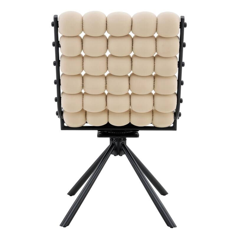 Velvet Accent Dining Chair with Metal Legs Modern Upholstered Armless Chair, Set of 2