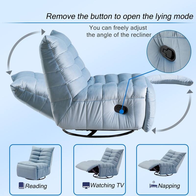 29.1" velvet off-white lazy lift sofa chair with arm pockets