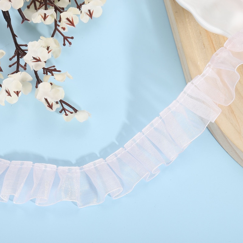 Ruffle Lace Ribbon Trim Pleated Lace Fabric Trim 11 Yard
