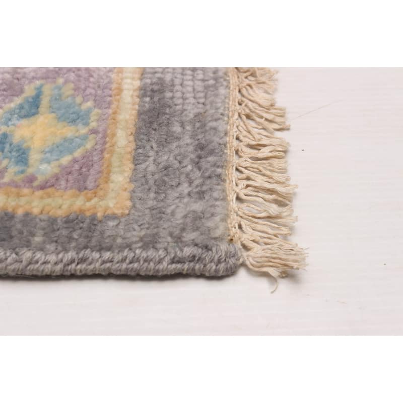 ECARPETGALLERY Hand-knotted Modern Oushak Dark Grey Wool Rug - 11' 10" x 15'