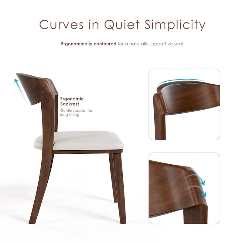 Furniture of America Abigail VI Mid-Century Modern 7-Piece Walnut Solid Wood Dining Set