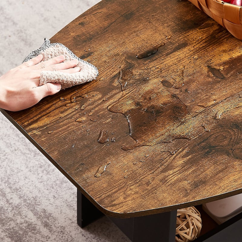 Javlergo Simple Coffee Table with Storage Shelf for Living Room