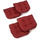 preview thumbnail 60 of 62, 19-inch U-Shaped Microsuede Chair Cushion (Set of 1, 2, or 4) Set of 4 - Red Wine