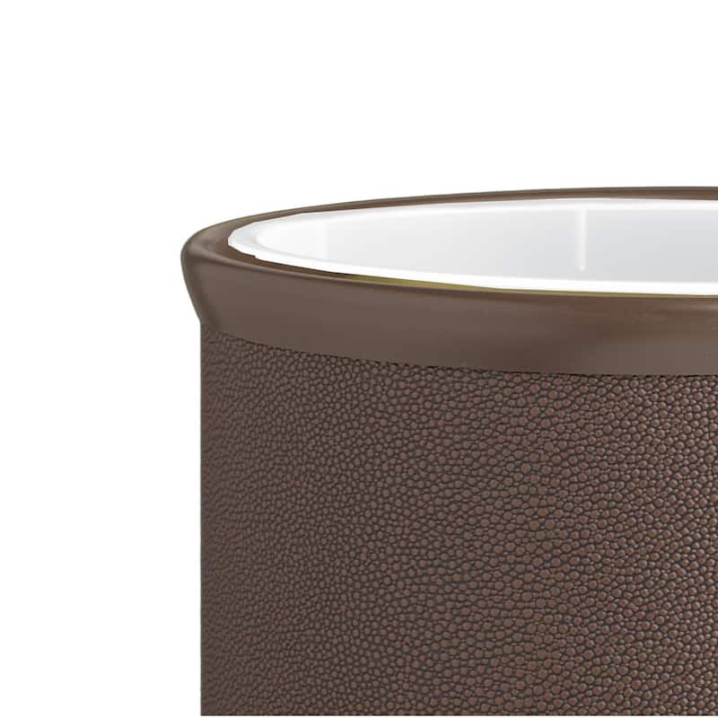 COSMOPOLITAN 13qt Shagreen-Textured Oval Wastebasket with Liner - N/A