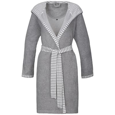 VOSSEN 'Juno' Striped Detailed Hooded Women's Robe