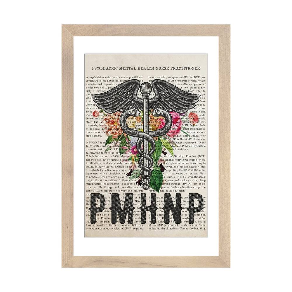 iCanvas "PMHNP, Psychiatric Mental Health Nurse Practitioner With Flowers" by Aged Pixel