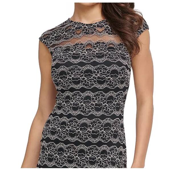 Kensie Women's Floral Stripe Lace Dress Gray Size 12 - Bed Bath & Beyond -  40580706