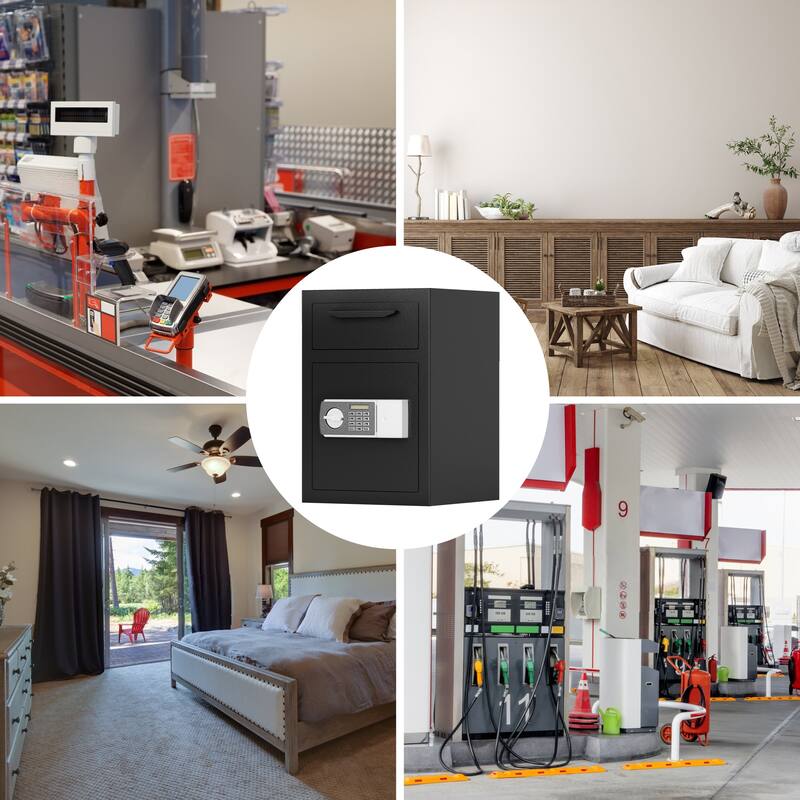 Depository Safe Made of Carbon Steel Electronic Code Lock Depository Safe with Deposit Slot for Home Hotel Restaurant and Office