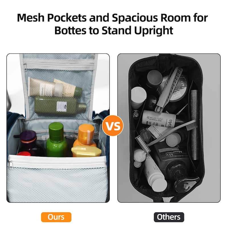 Extra Large Hanging Toiletry Bag for Travel & Daily Use, Water-Resistant Dopp Kit for Makeup, Shaving, Toiletries